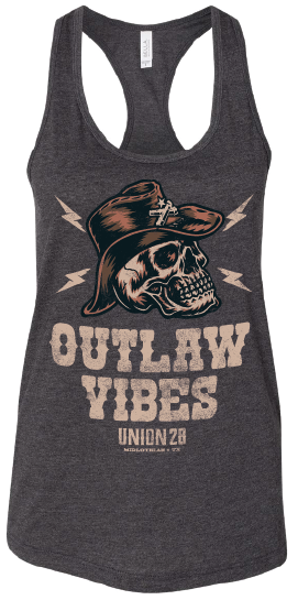 "Outlaw Vibes" Tank - Dark Grey Heather