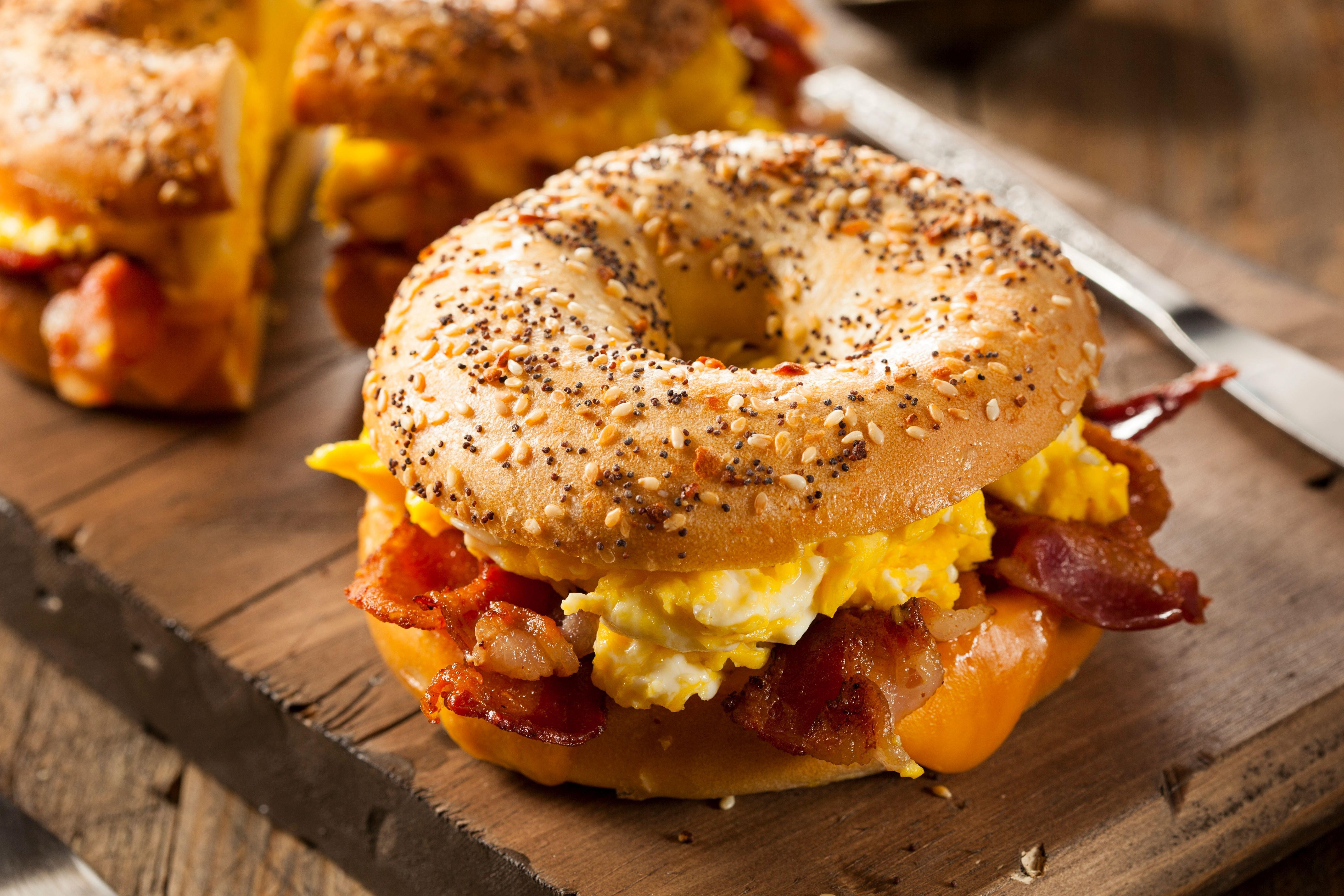 Bacon, egg and cheese bagel