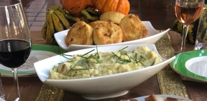 Sour Cream & Chive Smashed Yukon Gold Potatoes 