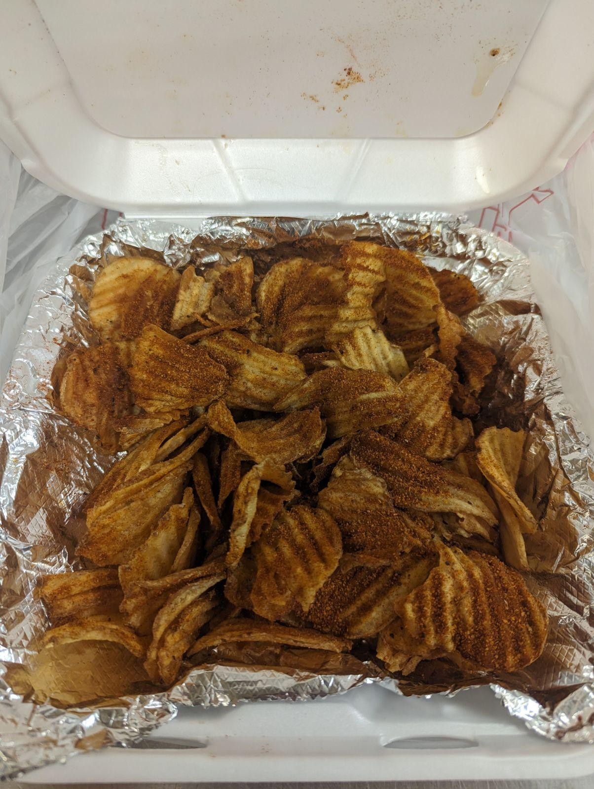 Basket of Fresh Fried Potato Chips