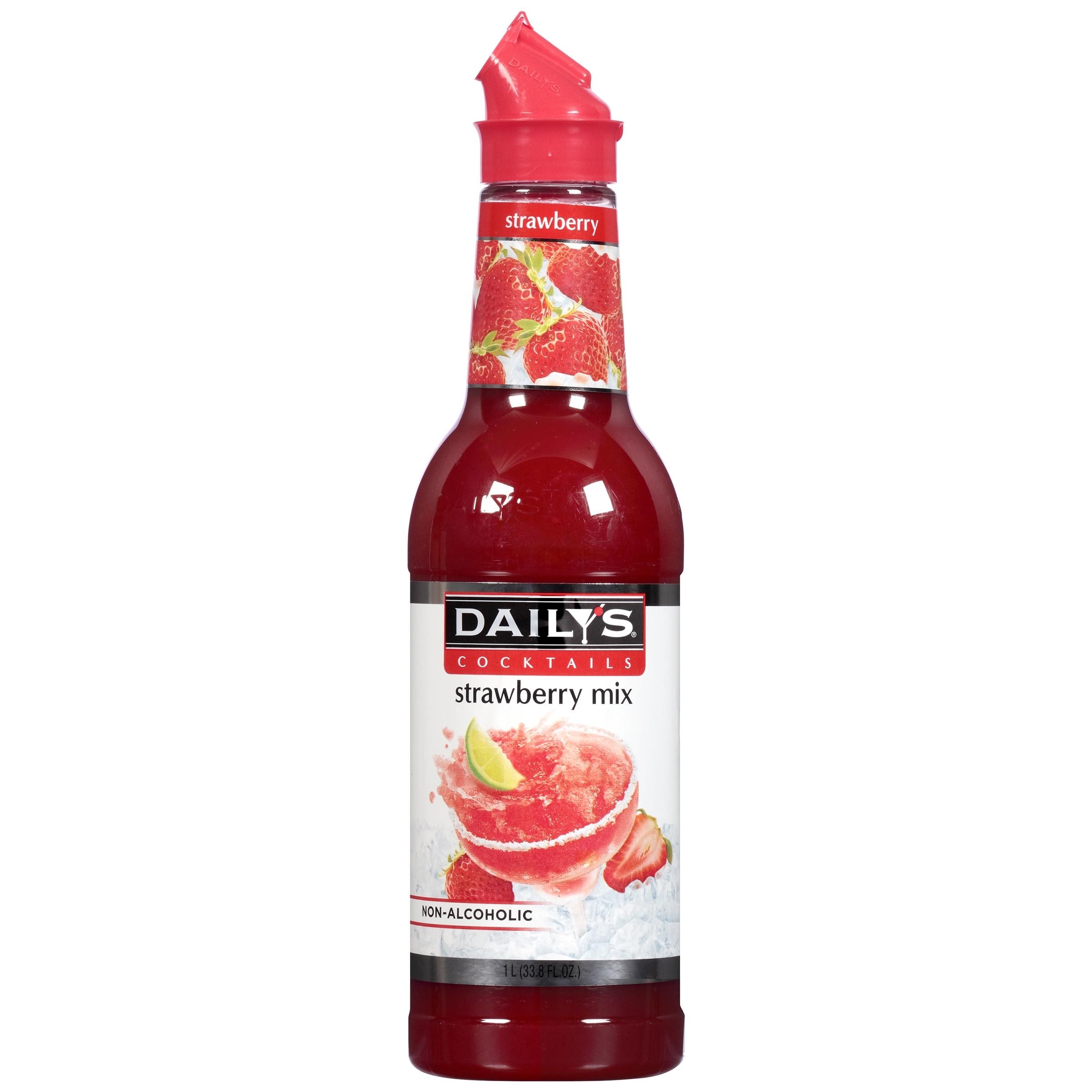 Daily's Cocktails Strawberry Non-Alcoholic Cocktail Mix, 33.8 Fl Oz Bottle