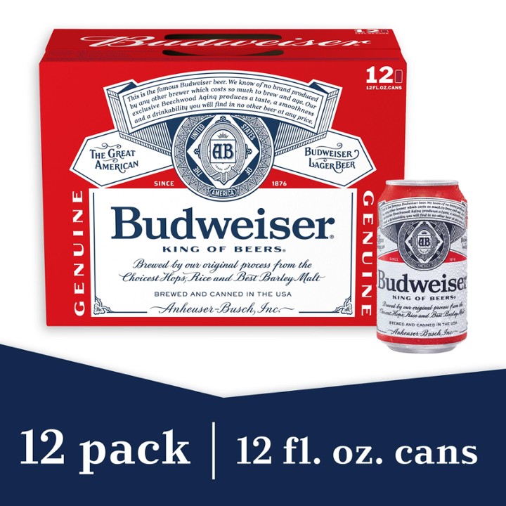 Budweiser Beer - 12 Pack can