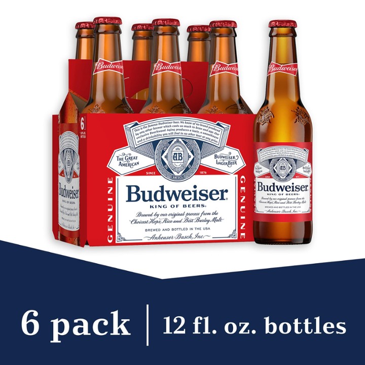 Budweiser Beer, Lager - 6 Pack btl