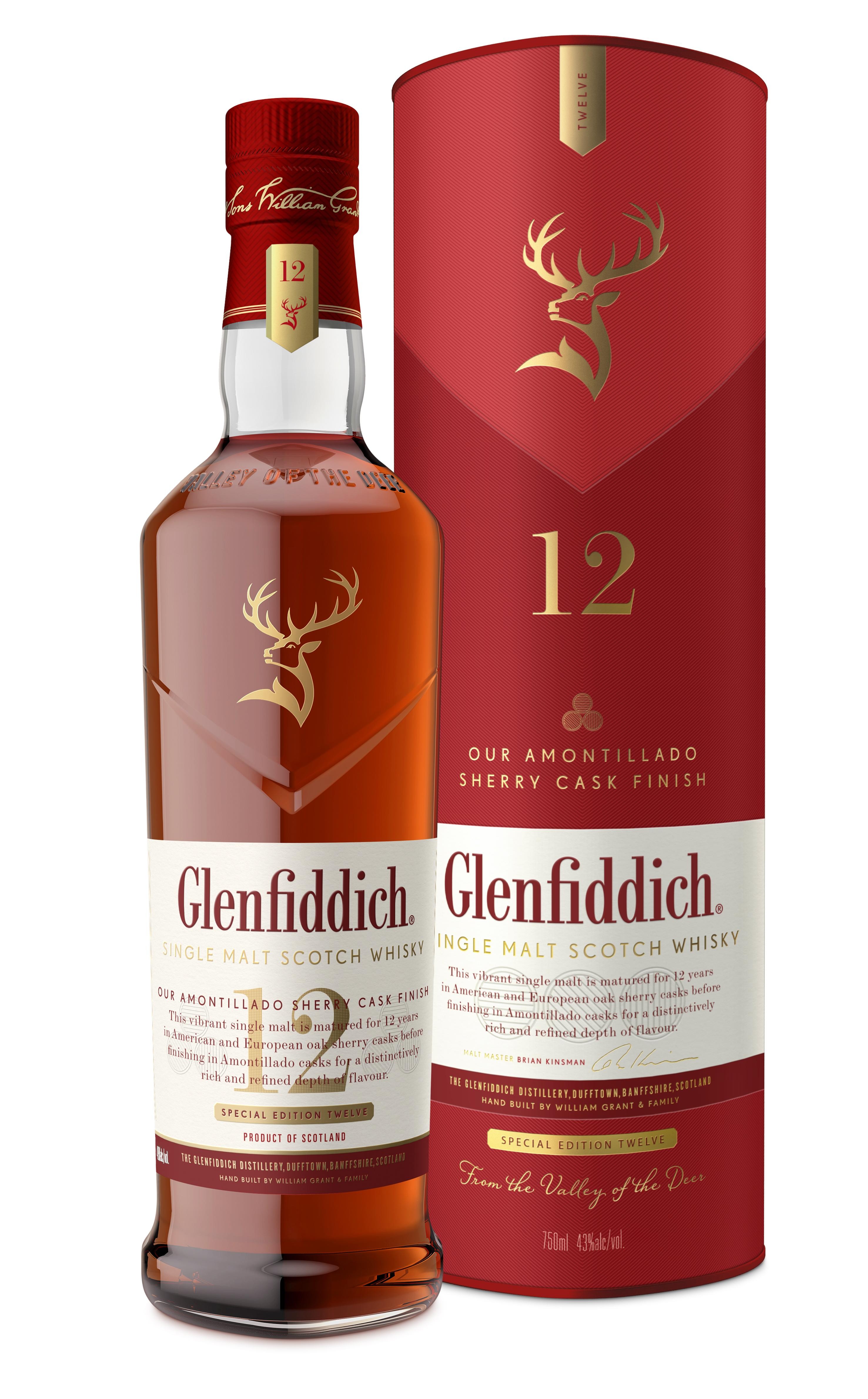Glenfiddich 12 Year Sherry Cask Single Malt Scotch Whisky Whiskey