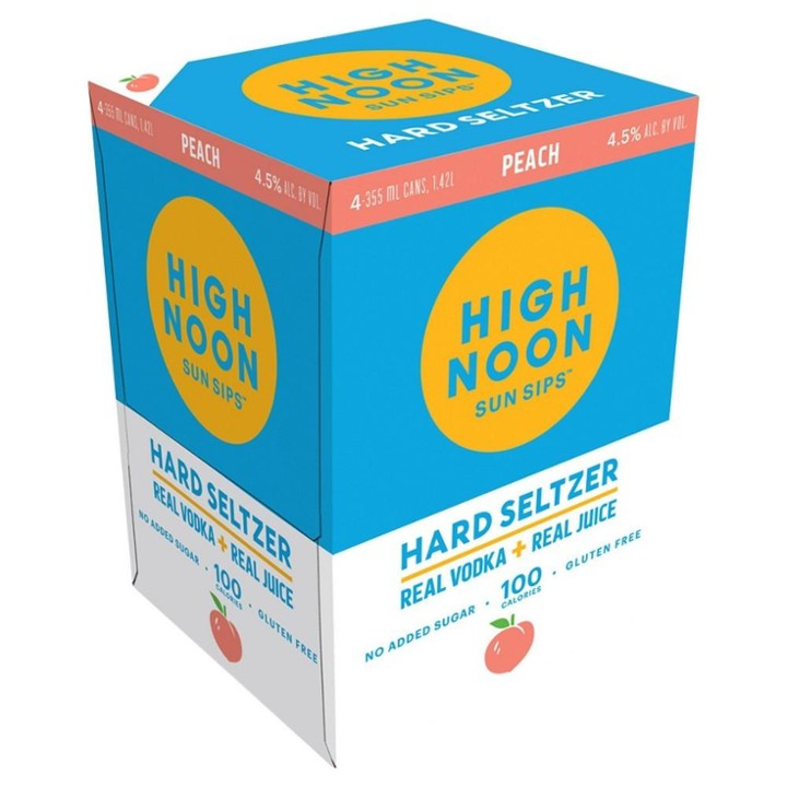 High Noon Peach Vodka & Soda 4pk can