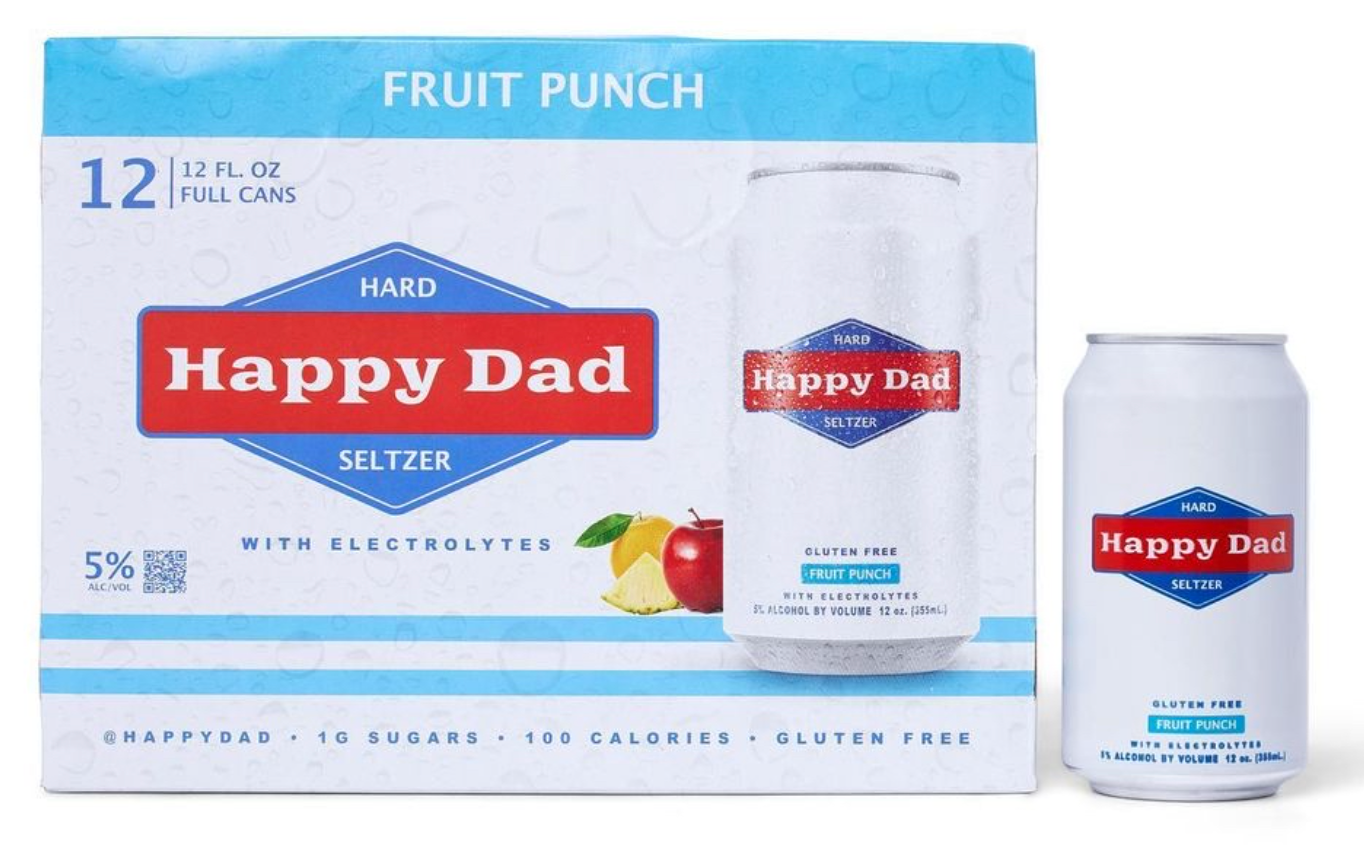 Happy Dad Fruit Punch Hard Seltzer - Beer - 12 Cans