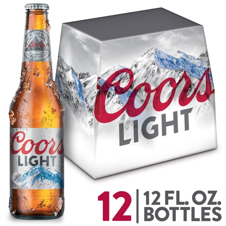 Coors Light American Light Lager Beer - 12 Pack btl