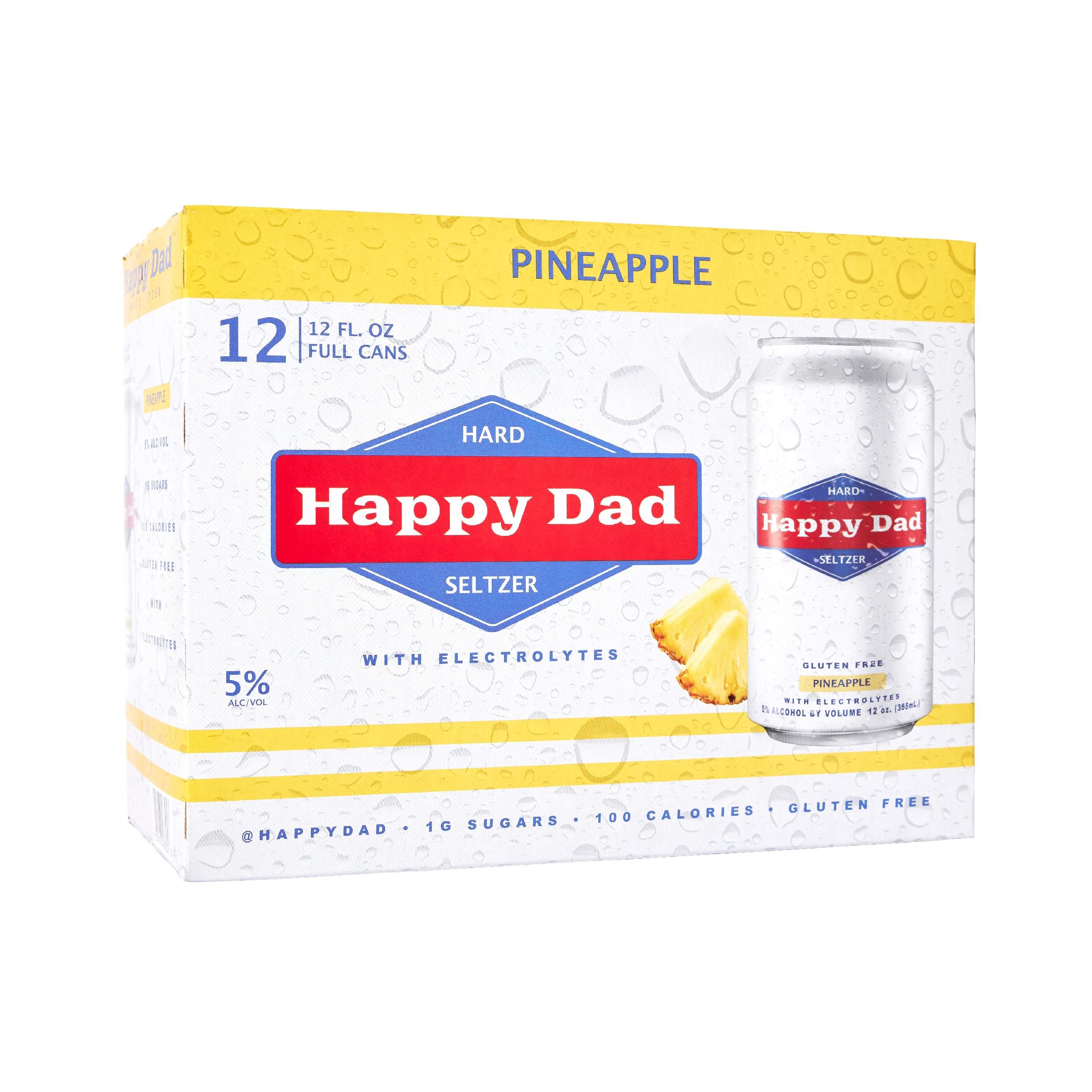 Happy Dad Hard Seltzer Pineapple - 12 Cans