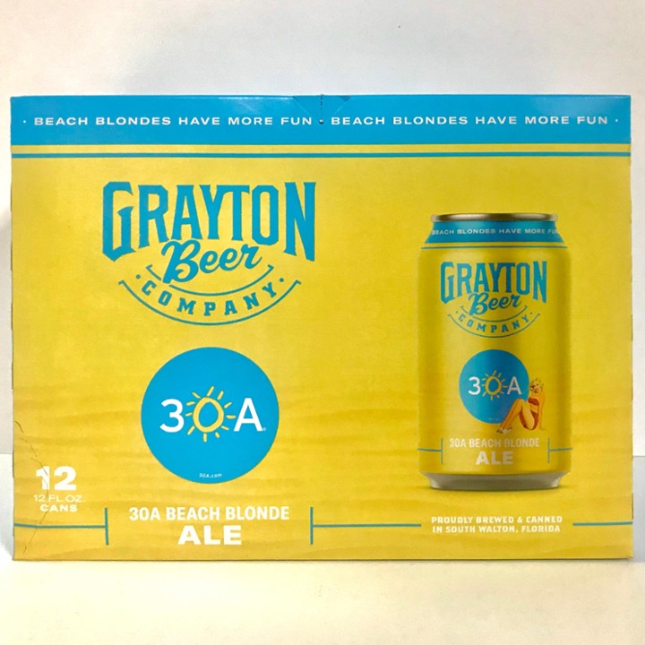 Grayton 30a Beach Blonde Ale 12pk can