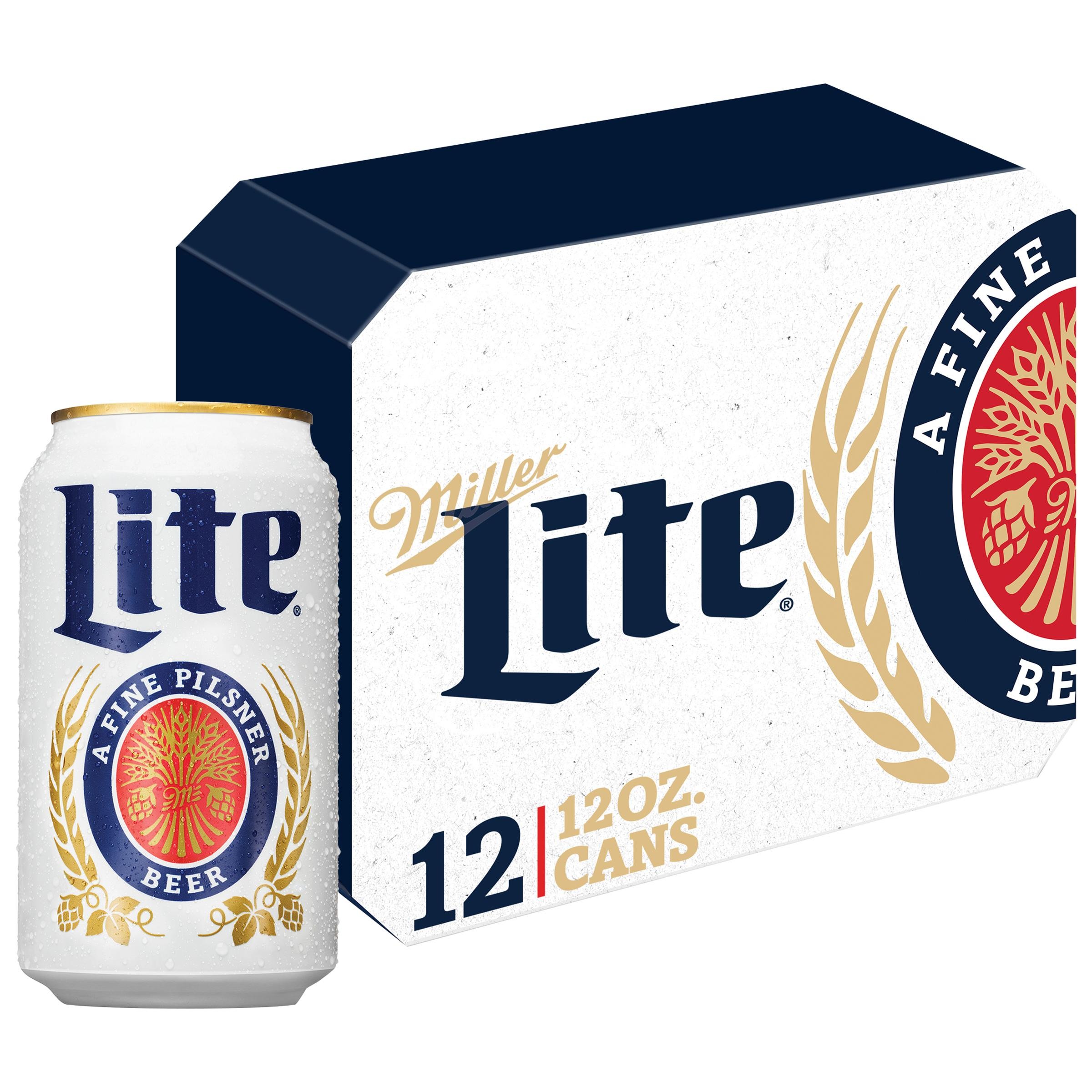 Miller Lite American Lager Beer - 12 Pack Can