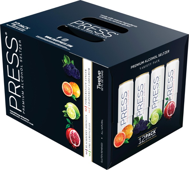 Press PRESS Premium Hard Seltzer Signature Variety Pack - Beer - 12x 12oz Cans