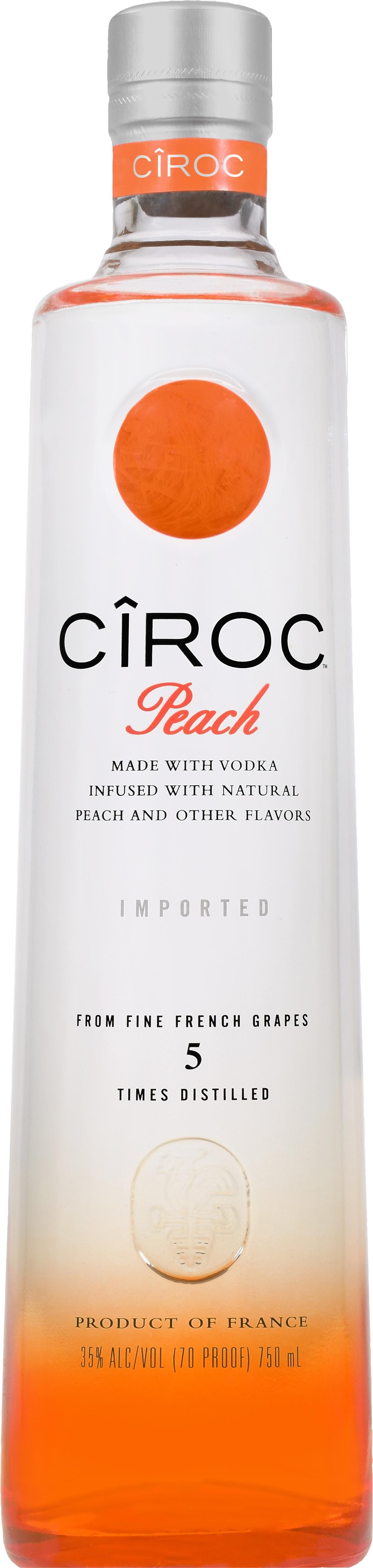 CIROC Peach Flavored Vodka - 750ml Bottle