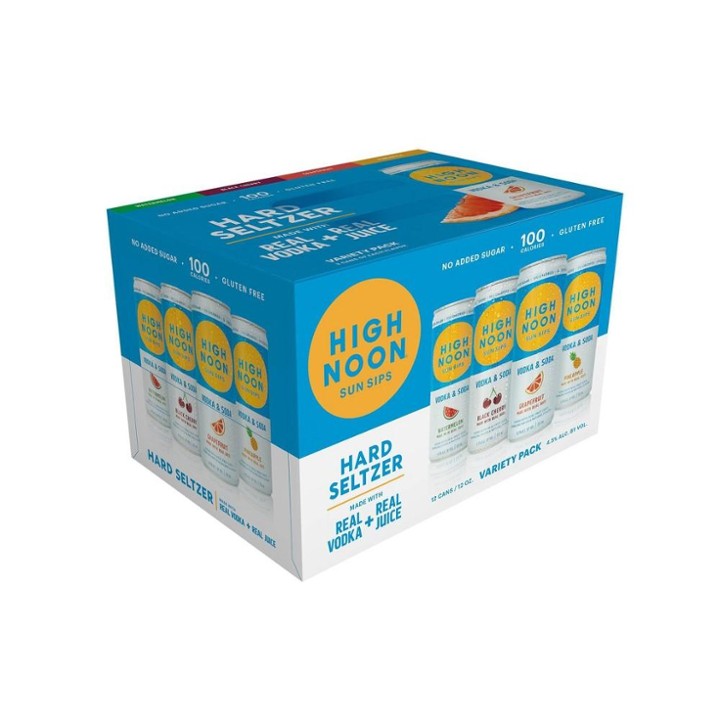 High Noon Vodka Hard Seltzer Variety Pack - 12x 12oz Cans