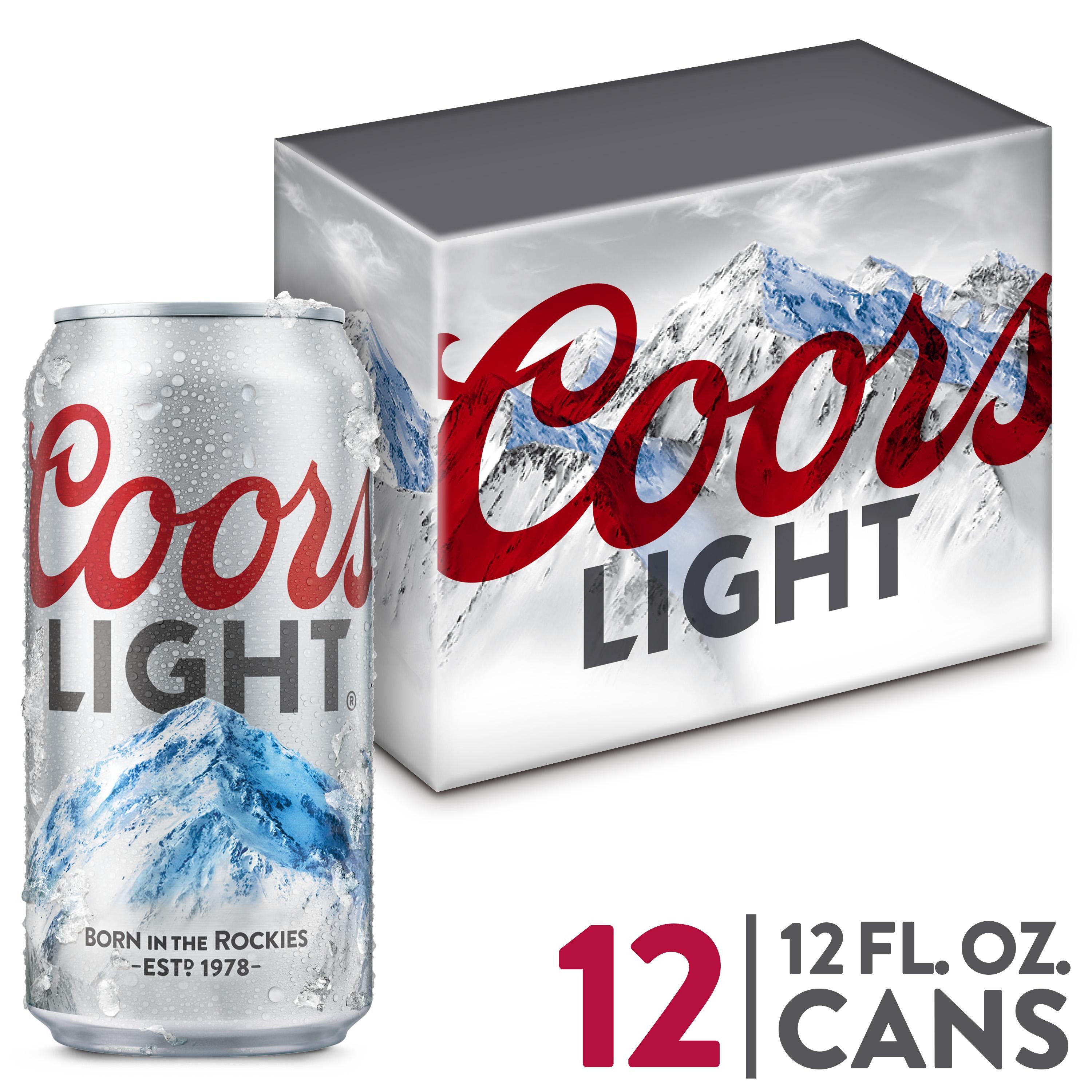 Coors Light American Lager Beer - 12 Pack can