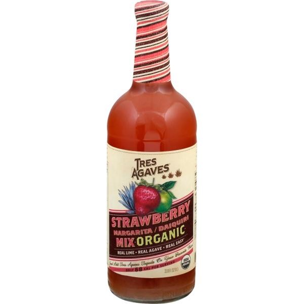 Tres Agaves Organic Strawberry Daiquiri and Margarita Mix  1 Liter Bottle