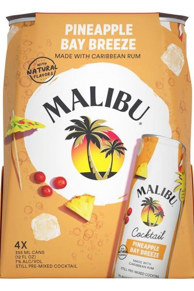 Malibu Pineapple Bay Breeze RTD Cocktail Cans 12oz