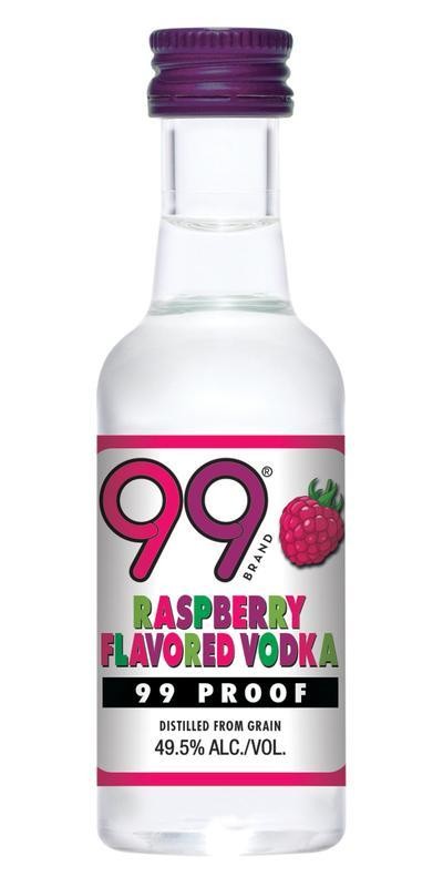 99 Brand 99 Raspberry Vodka Flavored - 50ml Bottle