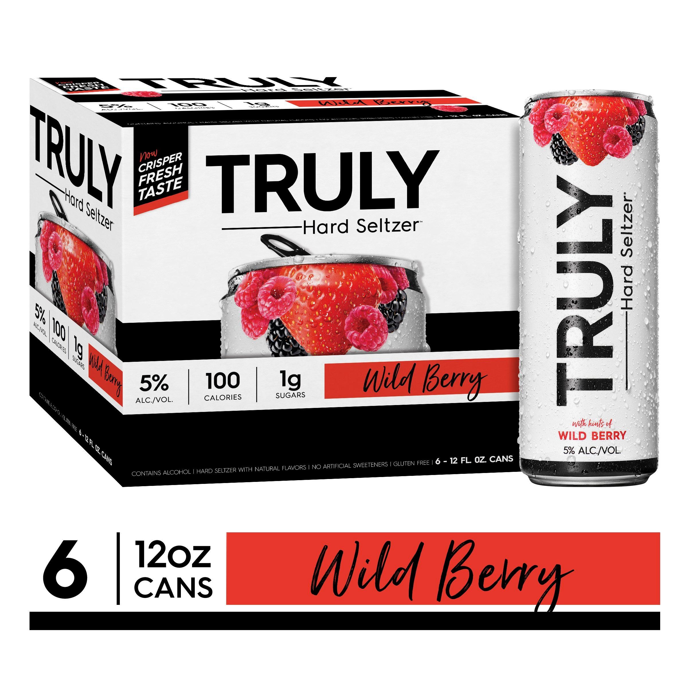 TRULY Hard Seltzer Wild Berry, - 6pk Cans