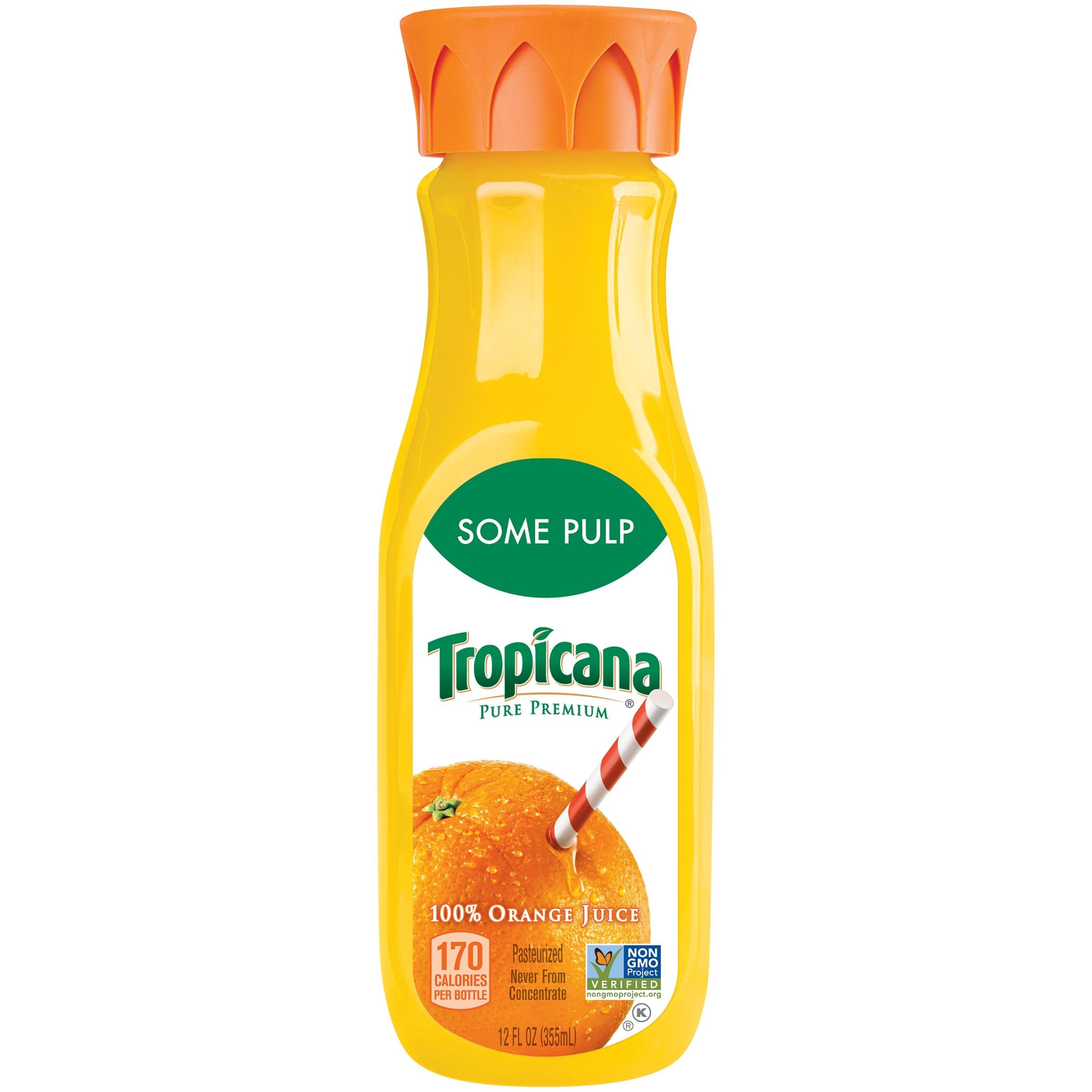 Tropicana Pure Premium  Some Pulp 100% Orange Juice  12 Oz Bottle