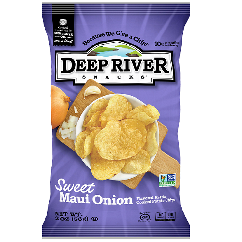 Deep River Sweet Maui Onion Flavored Kettle Cooked Potato Chips 2oz