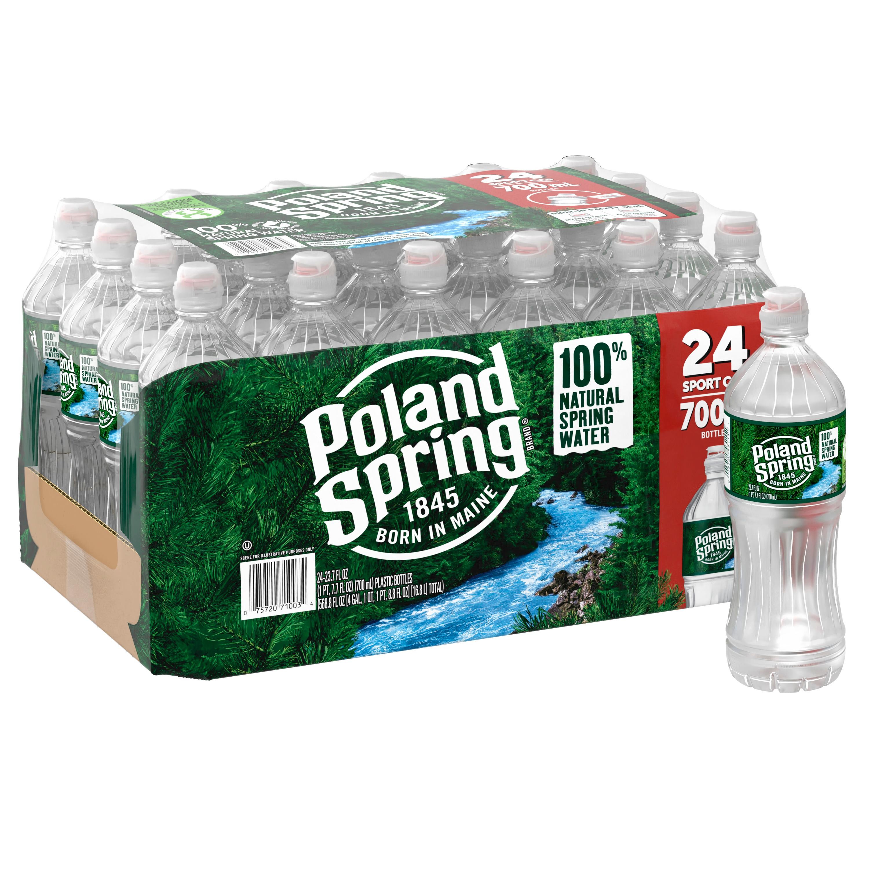 POLAND SPRING Brand 100% Natural Spring Water  23.7-ounce Plastic Bottles (Pack of 24)