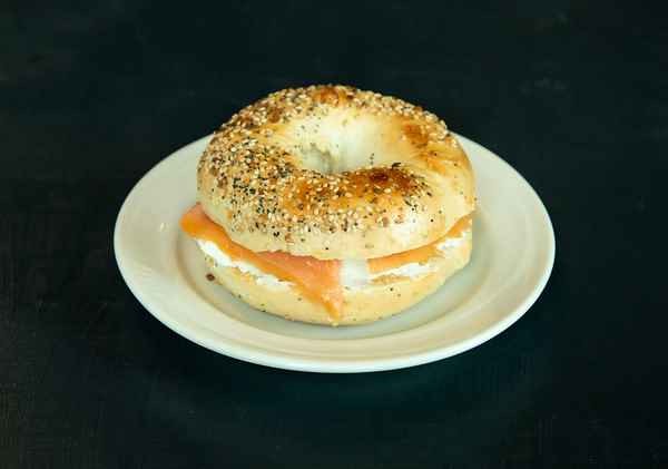 Everything Bagel with Cream Cheese and Lox