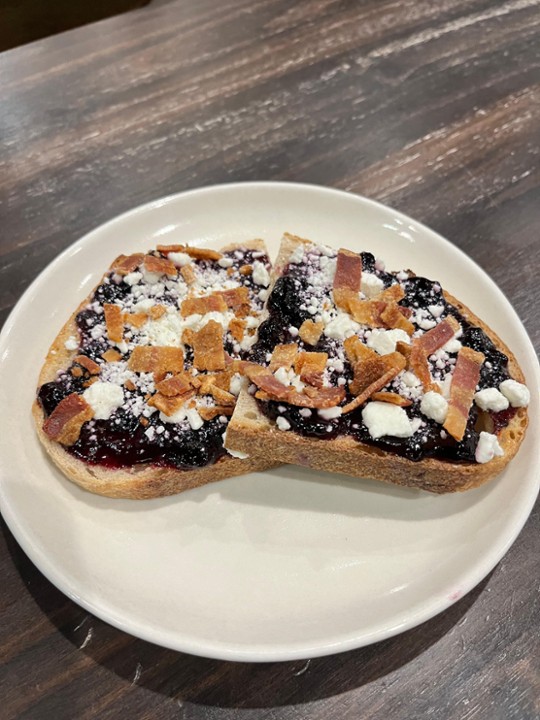 Blueberry, Bacon, Goat Cheese, Toast