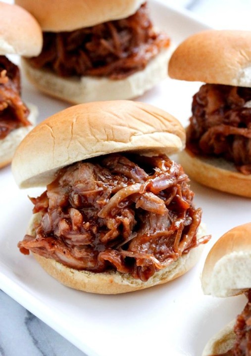 Two Pulled Pork Sliders with Fries