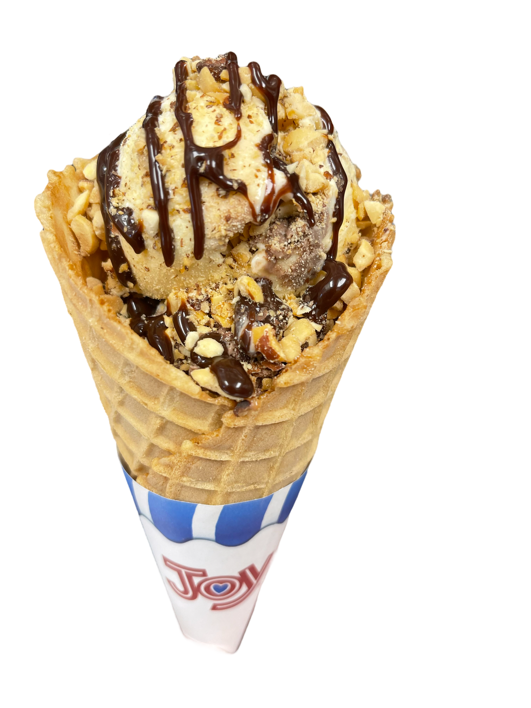 CHOCOLATE PEANUTS waffle cone