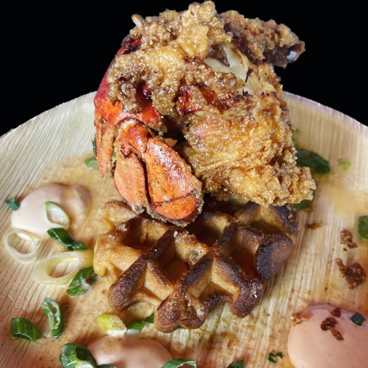 Fried Lobster Tail On Butter Waffle