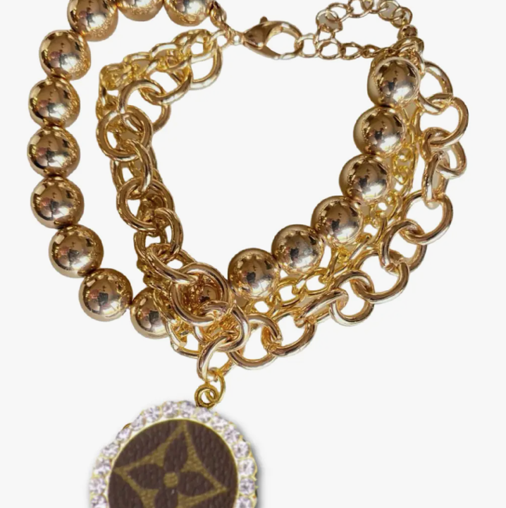L.V Gold Charm Bracelet - Bangle
