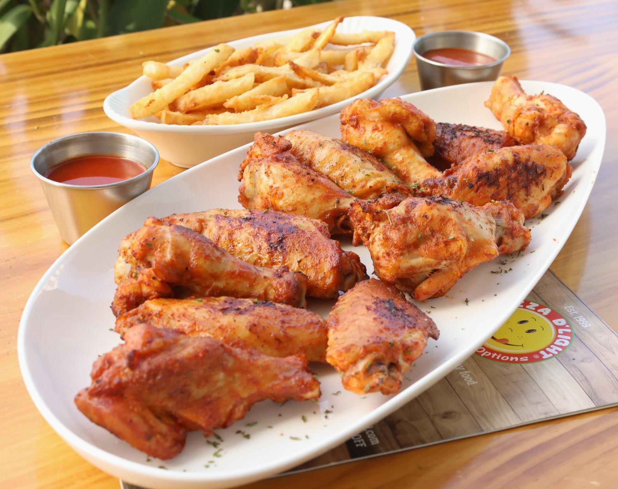 12  Baked Chicken Wings & Fries