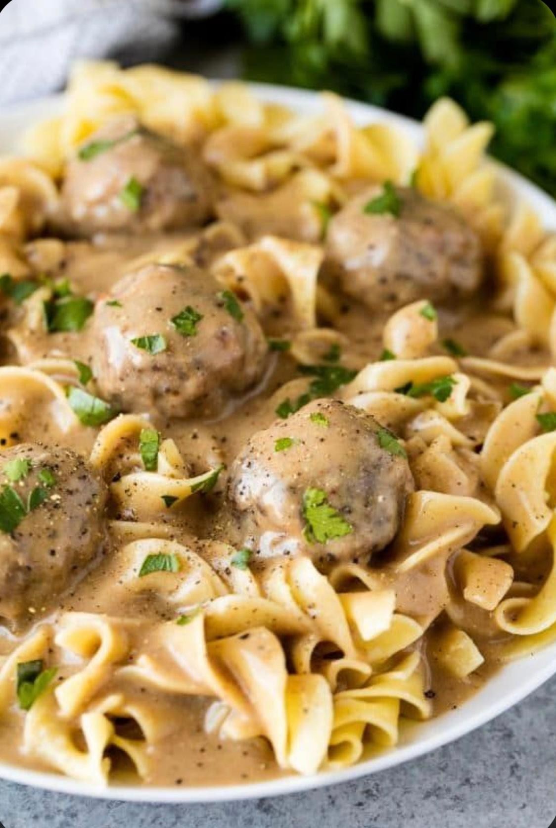 Swedish Meatballs with Egg Noodles