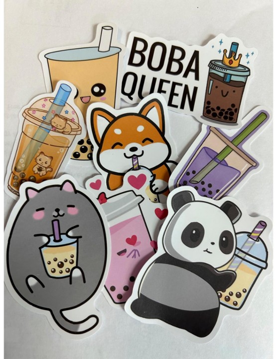 Boba Waterproof Stickers (5 ct)