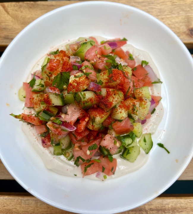 Israeli Chopped Salad with Tahini