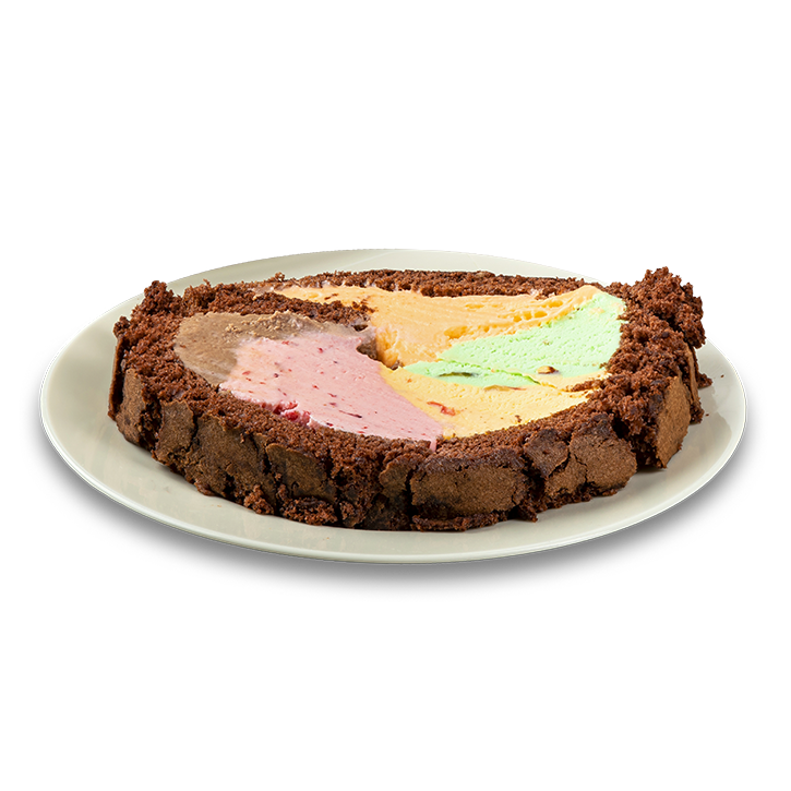 Rainbow Choc Cake Roll Slice