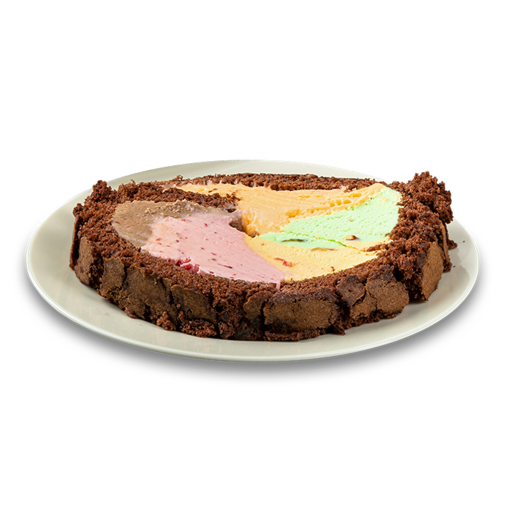 Rainbow Choc Cake Roll Slice