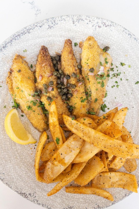 Brown Butter Perch and Chips