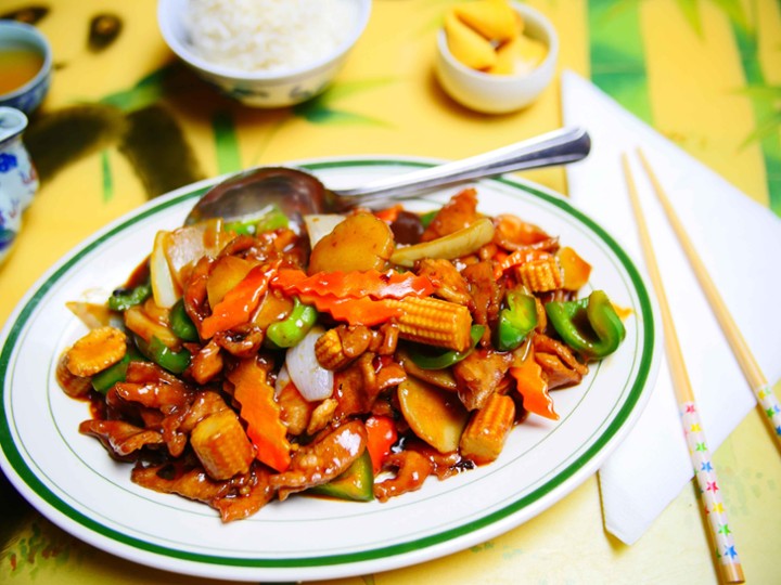 406 Sliced Pork with Black Bean Sauce