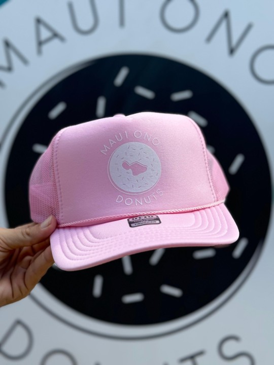 Light Pink Trucker White Logo