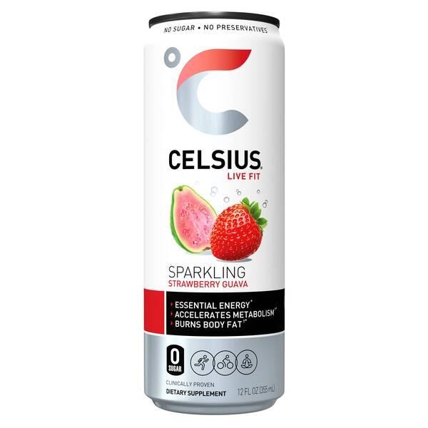 Celsius Sparkling Strawberry Guava (12oz Can)