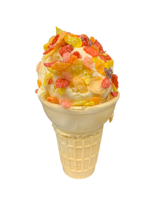 FRUITY PEBBLES CONE (ice cream cone)