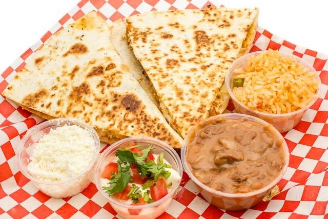 Quesadilla with Rice & Beans.