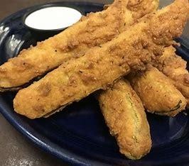 Breaded Dill Pickle Spears with Ranch dipping sauce