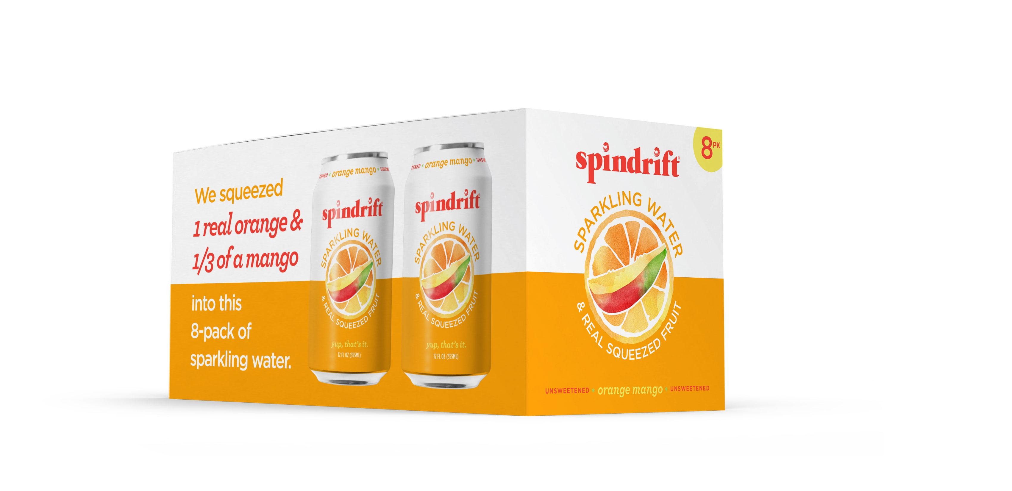 Spindrift Orange Mango Sparkling Water 8pk