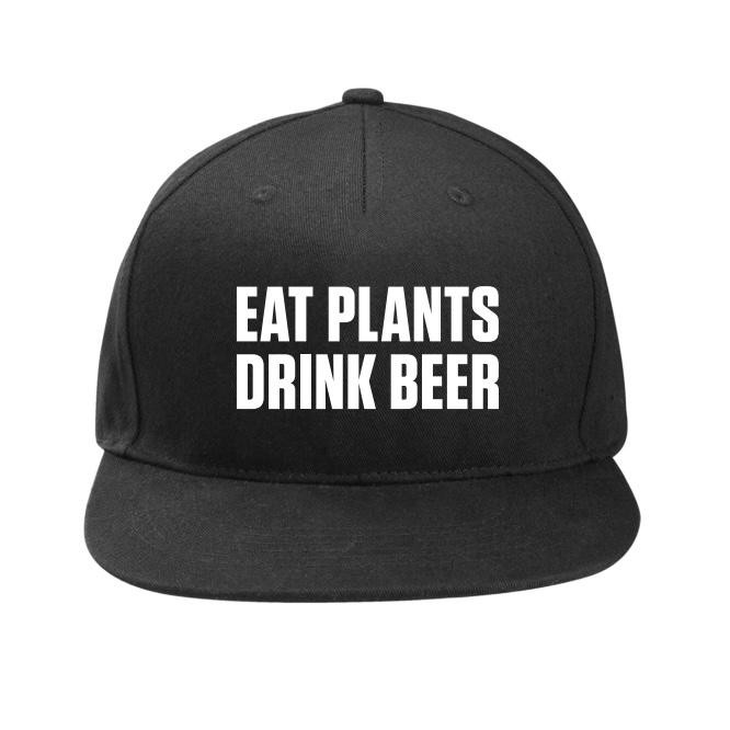 EatPlantsDrinkBeer Flat Brim Hat