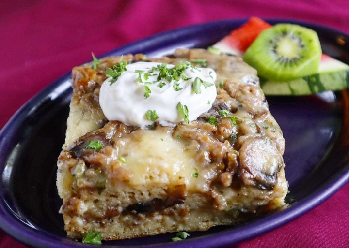 Sausage and Mushroom Strata