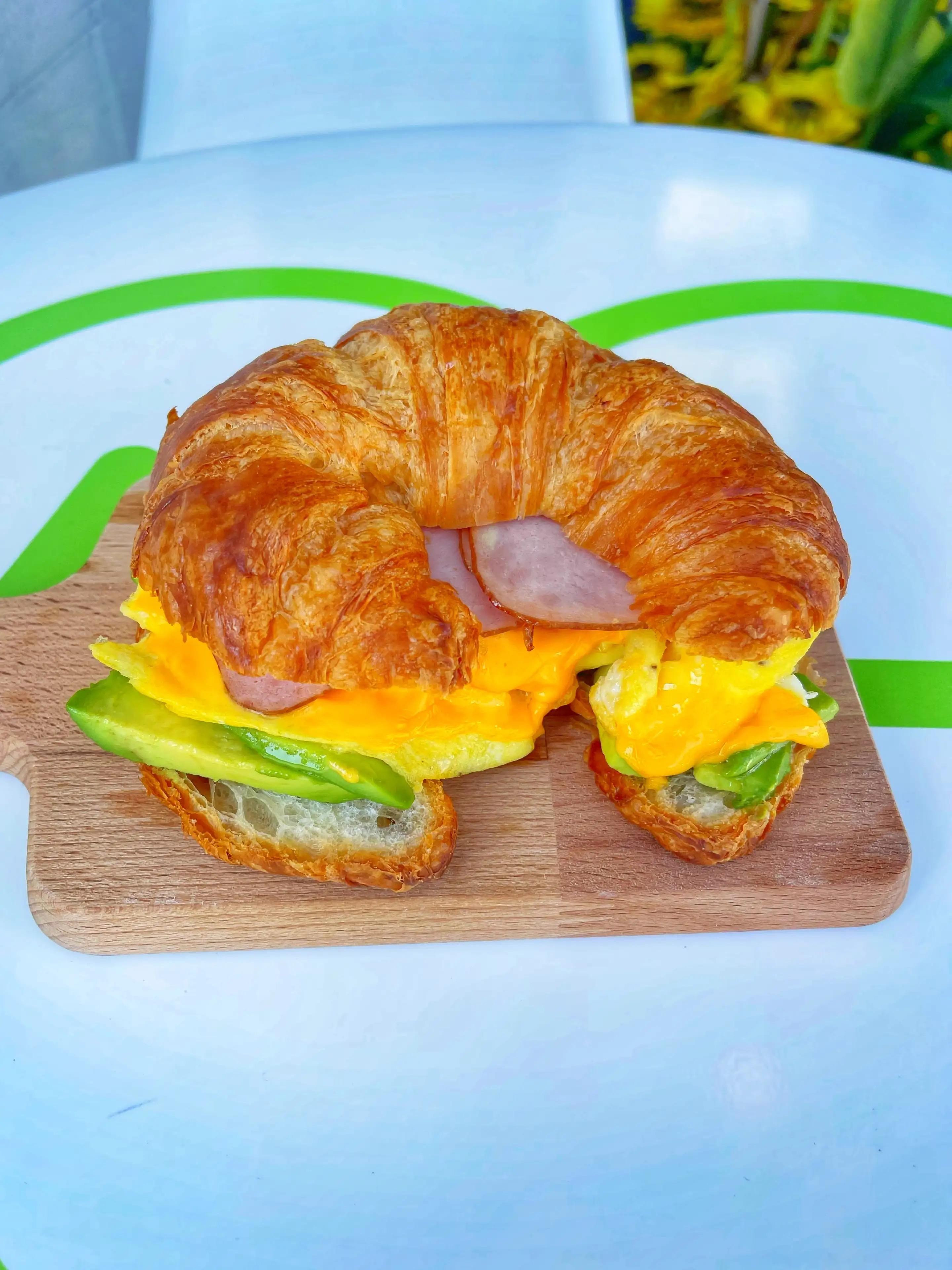Avocado Ham and Egg Croissant