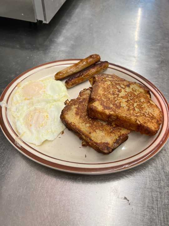 Banana Bread French Toast & eggs