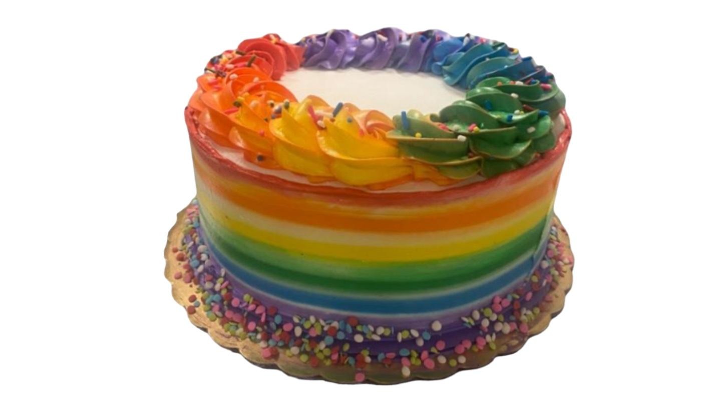 Rainbow Striped Cake